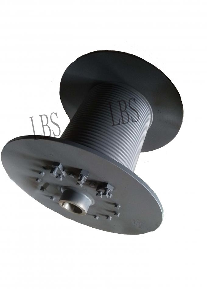 Professional Steel LBS Grooved Drum With Cable / Black Winch Reel