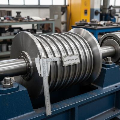Weldment LBS Grooved Drum Featuring 50 Mm Width and Rotate Speed 20-45 Rpm Min Suitable for Mechanical Applications
