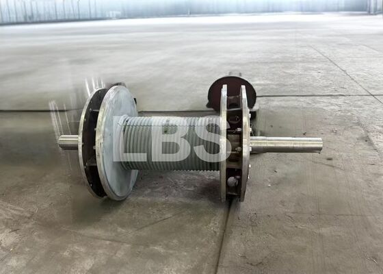 Single Drum Body Assembly Steel Double Through Shaft Heads For Lifting Winch Equipment
