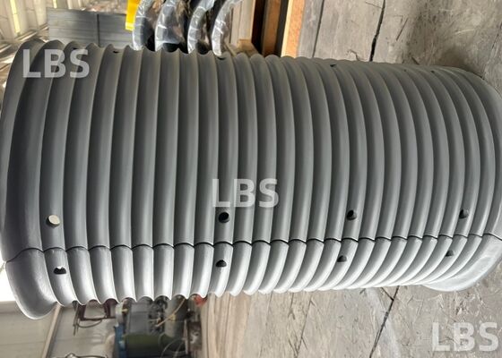 Left-Handed 80° Split Lebus Groove Rope Drum Sleeve LBS Sleeve for 26mm Wire Rope