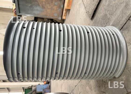 Left-Handed 80° Split Lebus Groove Rope Drum Sleeve LBS Sleeve for 26mm Wire Rope