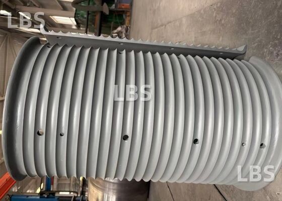 Left-Handed 80° Split Lebus Groove Rope Drum Sleeve LBS Sleeve for 26mm Wire Rope