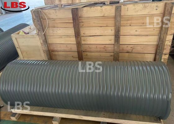 Q355B Steel LBS Grooved Drum Left- or Right-Handed 80° Epoxy Primer Coated Offshore Main Winch Drum 