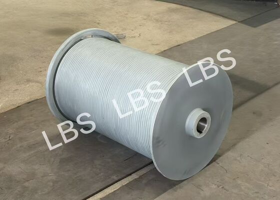 Right Hand Helical Groove Winch Drum 3 Layers Winding RAL7031 Coating For 10mm Wire Rope