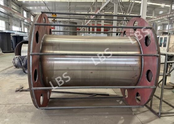 Heavy Duty Lebus Double Helix Grooved Winch Drum Assembly for Offshore Lifting, Single Layer Winding