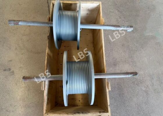 Left-hand 65° LBS Lebus Drum for Φ8.7mm Wire Rope, Welded Lebus Groove Winch Drum